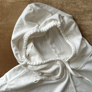 Summer light Distressed Cotton French terry Hoodie sweat top Dress mini oversize